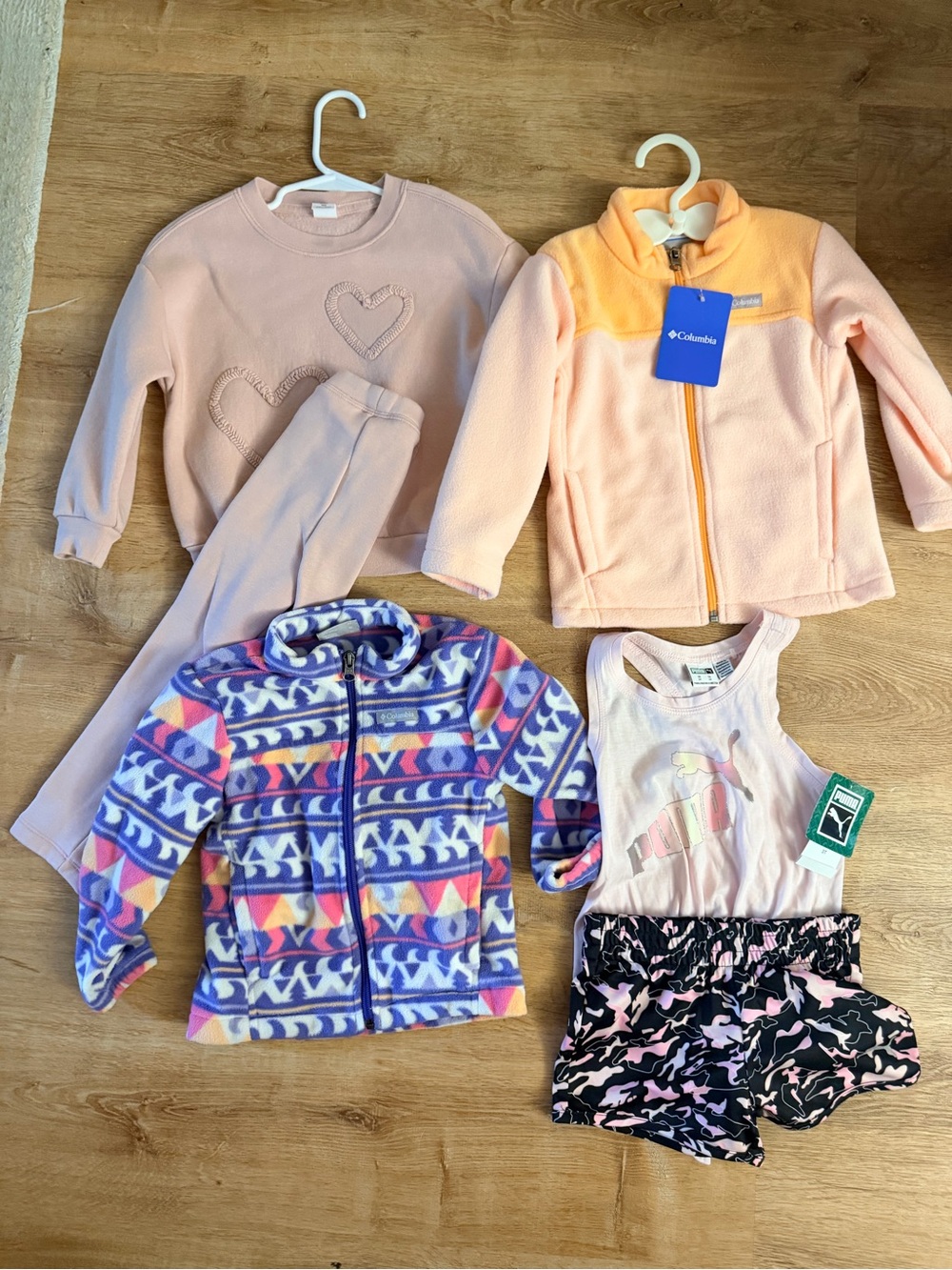 3t Girls Mixed Clothing Bundle - Pink, Peach & Purple Pieces Gap, Columbia, Puma